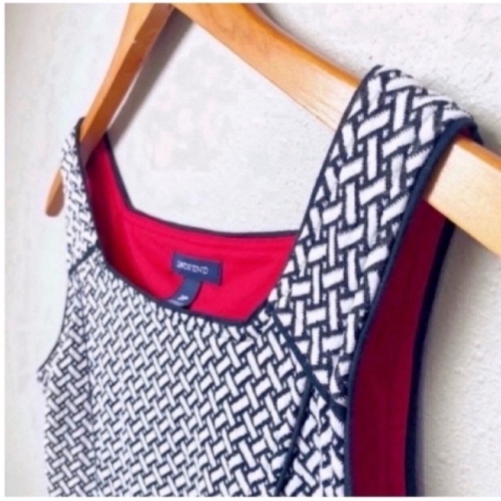 Black & White Sleeveless Skater Dress Petite